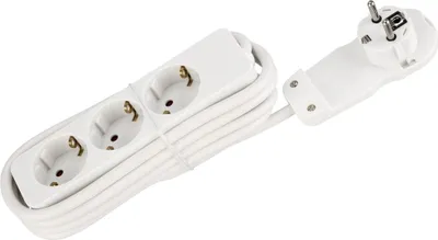 Produktbild von ChiliTec 23986 Schutzkontakt-Steckdosenleiste 3-fach 3600W, 2m Kabel, weiß, Flachstecker