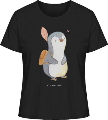 Produktbild von Mr. & Mrs. Panda Basic Shirt Damen Pinguin Ausflug Größe L - Schwarz - Geschenk, Oberteil, Ausflugsziele, T-Shirt Kurzarm, Reisen, Sommershirt, Ausflüge machen
