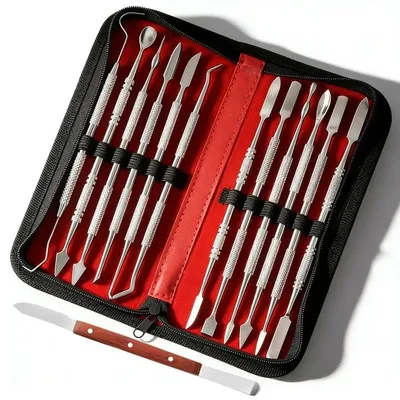 13-teiliges Tonwachs-Schnitzwerkzeug-Set, Edelstahl, doppelseitig