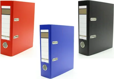 Produktbild von 3x Ordner / DIN A5 / 75mm / Farbe: je 1x schwarz, blau und rot