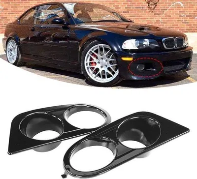 Immagine prodotto di Copri fari fendinebbia E46 M3 2001-2006, 2 pezzi, nero lucido, accessorio per auto