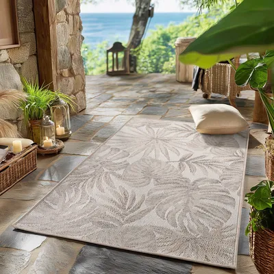 Obrázek produktu pro Outdoor Teppich Wetterfest, Küche, Balkon, Terrasse, Garten Wohnzimmer Esszimmer, Skandinavisches Boho Design, Größe: 80 x 150 cm, Farbe: Beige-2
