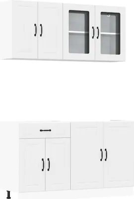 Produktbild von vidaXL 4-tlg. Küchenschrank-Set Lucca Weiß Holzwerkstoff