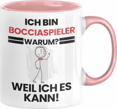 Produktbild von Bocciapieler Geschenk Tasse Lustiger Spruch Ich Bin Bocciapieler Warum Weil Ich Es Kann Geschenkidee Bester Bocciapieler Geburtstag Kaffee-Becher (Rosa)