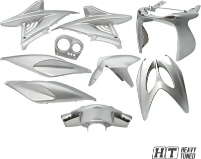 Zdjęcie produktu dla Zestaw 9 elementów owiewek do Yamaha Aerox, MBK Nitro - srebrny