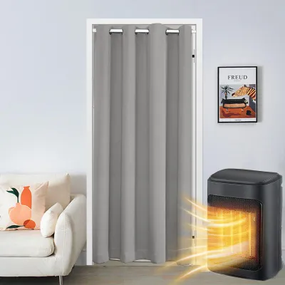 Immagine prodotto di Tenda per porta di studio, 86 x 203 cm, grigia, oscurante, isolante termico, ideale per corridoi
