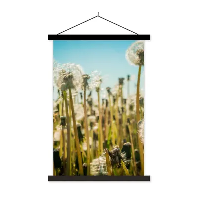 Produktbild von MuchoWow® Textilposter Blumen - Löwenzahn - Gras 60x90 cm mit schwarzem Rahmen - Poster Wohnzimmer
