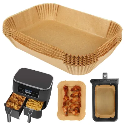 Produktbild von Backpapier für die Ninja AF300EU Heißluftfritteuse, Zubehör für Heißluftfritteusen, Backpapier für die Heißluftfritteuse, kompatibel mit Ninja AF300EU, AF400EU, Princess und anderen Heißluftfritteusen mit zwei Temperaturzonen (50 Stück)