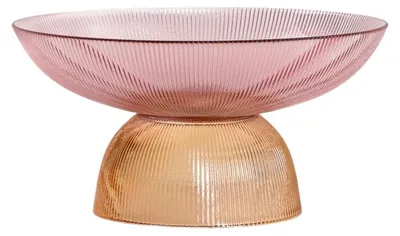Obrázek produktu pro HOMLA MEGALO skleněný podnos, růžový a žlutý, 25 cm
