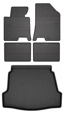 Zdjęcie produktu dla Dywaniki gumowe + mata bagażnika do Hyundai i40 2011-2019 (sedan) – czarne, dopasowane – Wielganizator SolidPRO