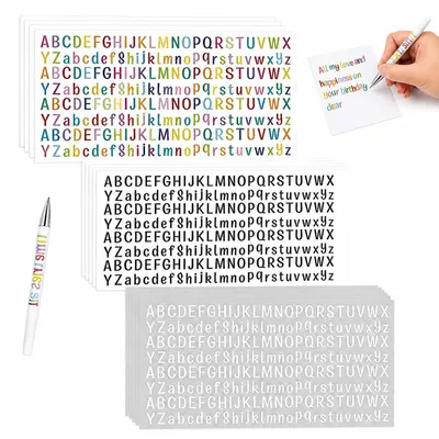 Produktbild von Set mit 12 selbstklebenden Buchstaben für DIY-Projekte und Dekoration