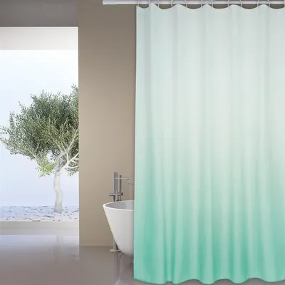 Produktbild von MSV Premium Anti-Schimmel Textil Duschvorhang - Anti-Bakteriell, waschbar, 100% wasserdicht, mit 12 Duschvorhangringen - Polyester, „Sugar“ Grün 180x200cm
