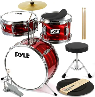 Produktbild von Pyle Kinder Schlagzeug Set– Drums for Kids, Kinderschlagzeug ab 3 Jahre bis 8 Jahre, Drum Set mit Snare Drum, Drum Pad für Kinder, Becken Schlagzeug