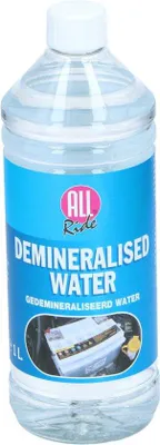 Productafbeelding van All Ride gedestilleerd water 1 liter, gedemineraliseerd, voor strijkijzer, accu en koelsysteem