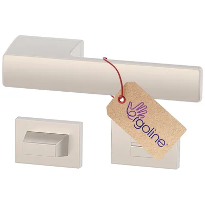 Produktbild von ERGO line MAGNUM Massives Design, Silber Türbeschlag, Türgriff für Badtüren WC, Rosettenlose Türgriffgarnituren, Matt Vernickelt, Türdrücker