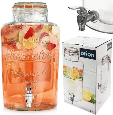 Produktbild von Glasbehälter mit Zapfhahn für Getränke, Wasser, Limonade, 6,7 l ORION 143778