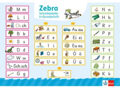 Obrázek produktu pro Zebra 1. Schreibtabelle in Grundschrift (VE 10) Klasse 1