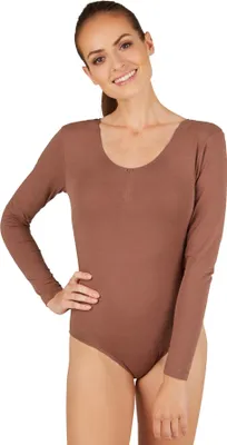 Produktbild von Frauen Langarm-Body mit Rundhals-Ausschnitt - braun, L