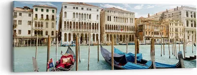 Produktbild von Bild auf Leinwand - Leinwandbild - Architektur venedig italien gondel - 90x30cm - Wand Bild - Wanddeko - Leinwanddruck - Bilder - Kunstdruck - Leinwand bilder - Wandkunst - AB90x30-2705