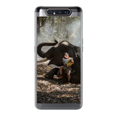 Produktbild von MuchoWow® Handyhülle Schutzhülle Hülle für Samsung Galaxy A80 Elefant - Junge - Buch - Wald - Tiere - Natur Silikon Softcase Handy Hülle - Schutzdeckel