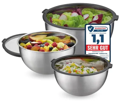 Produktbild von Edelstahl Küchenhelfer-Set mit 6 Teilen, Platzsparend und Spülmaschinenfest