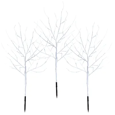 Produktbild von Northpoint LED Sträucher Birkenoptik Weihnachtsdeko Outdoor | 3X 32 warmweiße LEDs | 85cm hoch | elastische Zweige | Timerfunktion | IP44 Spritzwassergeschütz