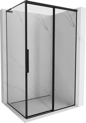 Produktbild von Mexen Rox L Duschkabine Schiebetür rechts 115 x 85 cm, schwarzer Rahmen, schwarz - 8C2L-115-085-70-70-P