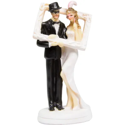Produktbild von Hochzeitsfigur Brautpaar mit Fotorahmen
