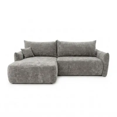 Produktbild von Ecksofa MELIO, Sofa L-Form mit Schlaffunktion, Eckcouch mit Bettkasten und Stauraum, für Wohnzimmer und Gästezimmer, Chenille, Links Dunkelgrau