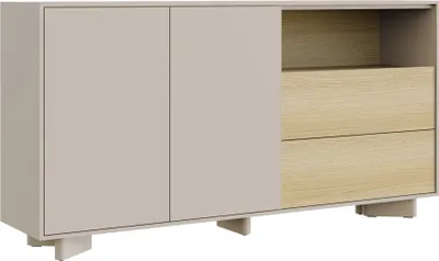 Produktbild von Selsey Distria – Sideboard mit Schubladen Kaschmirgrau / Eichenholzoptik, 156 cm