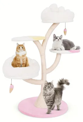 Image de Arbre à chats - Tour à chats - Maison pour chats - Mobilier pour chats - Tour pour chats - 4 niveaux avec jouets