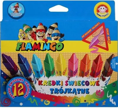 Produktbild von Dreieckige Kerzenstifte 12 Farben Flamingo