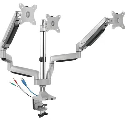 Produktbild von ICY BOX IB-MS505-TI - Befestigungskit - für 3 Monitore - Aluminium - Schwarz, Silber - Bildschirmgröße: bis zu 81,3 cm (bis zu 32 Zoll)