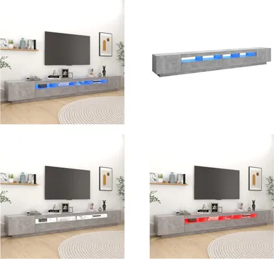 Obrázek produktu pro vidaXL TV skříňka s LED světly betonově šedá 300x35x40 cm - TV skříňka - TV skříňka s LED světlem - TV skříňka s LED světly
