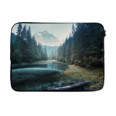 Produktbild von MuchoWow® Laptop Hülle 14 ZollWald - Gras - Berge - Bäume - Natur Laptoptasche - Laptoptasche - Stoßsicher - Schutzhaube