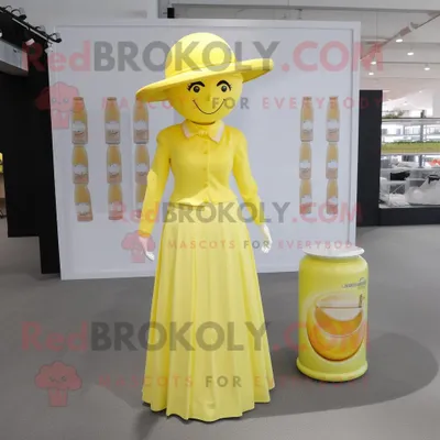 Obrázek produktu pro Citronově REDBROKOLY žlutá soda může maskotovat postavu kostýmu oblečenou v pouzdrových šatech a čepicích