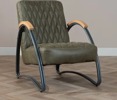 Produktbild von Bronx71 Ledersessel Ivy Industrial Design olivgrün