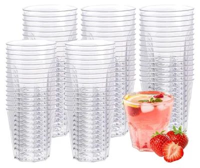 60 transparente Plastikbecher, 180 ml, wiederverwendbar, für Partys