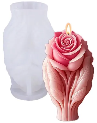 Productafbeelding van 3D-roosvormige siliconenmatrijzen voor het maken van aromatherapiekaarsen, een ideaal zelfgemaakt cadeau voor Kerstmis, een verjaardag of als decoratie.