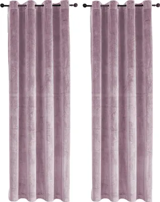Produktbild von Vorhang 2er Set Ösen Altrosa Verdunkelung 140x245 cm Samt weich Gardine
