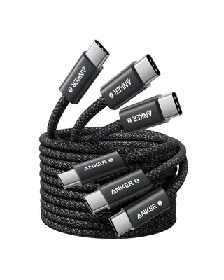 Produktbild von Anker 240W USB C auf USB C Kabel, [3 Stück 1,5m] PD 3.1 Ladekabel USB C, Schnellladekabel USB C für iPhone 17 Pro Max/iPhone Air/16/15 Serie, Samsung