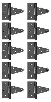 Produktbild von Alberts 864088 Kistenband, mit losem Stift, schwarzer Tauchlack, Band: 79 mm, Scharnier: 40 mm, 10er Set