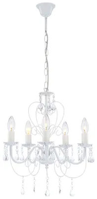 Produktbild von Kronleuchter, Lüster, Kristalle, weiß, 5-flammig, H 129 cm