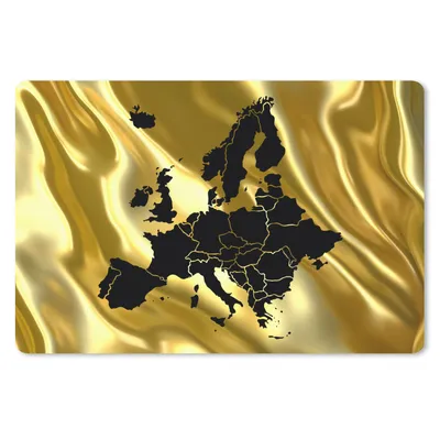 Produktbild von MuchoWow® Schreibtischunterlage Karte von Europa - Schwarz und Gold 60x40 cm - XXL Mauspad - Großes Mauspad