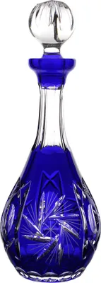 Produktbild von Karaffe Schleuderstern 750ml blau, aus Bleikristall