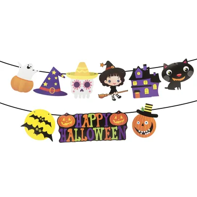 Zdjęcie produktu dla Papierowa girlanda na Halloween - wiele motywów - 3,5 m