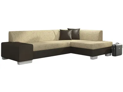 Produktbild von NABBI Ecksofa mit Zersetzung u Lagerraum Ferol P - cappuccino / dunkelbraun