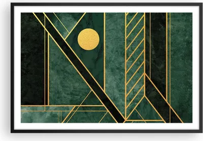 Produktbild von Gerahmtes Poster - Schwarzer Rahmen - Grün Stück geometrisch - 91,5x61 cm - Wand Bild - Wanddeko - Wandbilder - Kunstposter - Wandposter - Bilderrahmen - Bilder - Kunstdruck - P2BAA91x61-4797