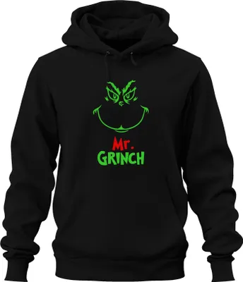 Produktbild von Mr. Grinch Weihnachten Lustig Weihnachtsgeschenk Grinchfan Retro Uni Hoodie Kapuzenpullover, Schwarz, M