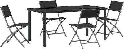 Obrázok produktu pre Záhradný jedálenský set 5 pcs Čierna